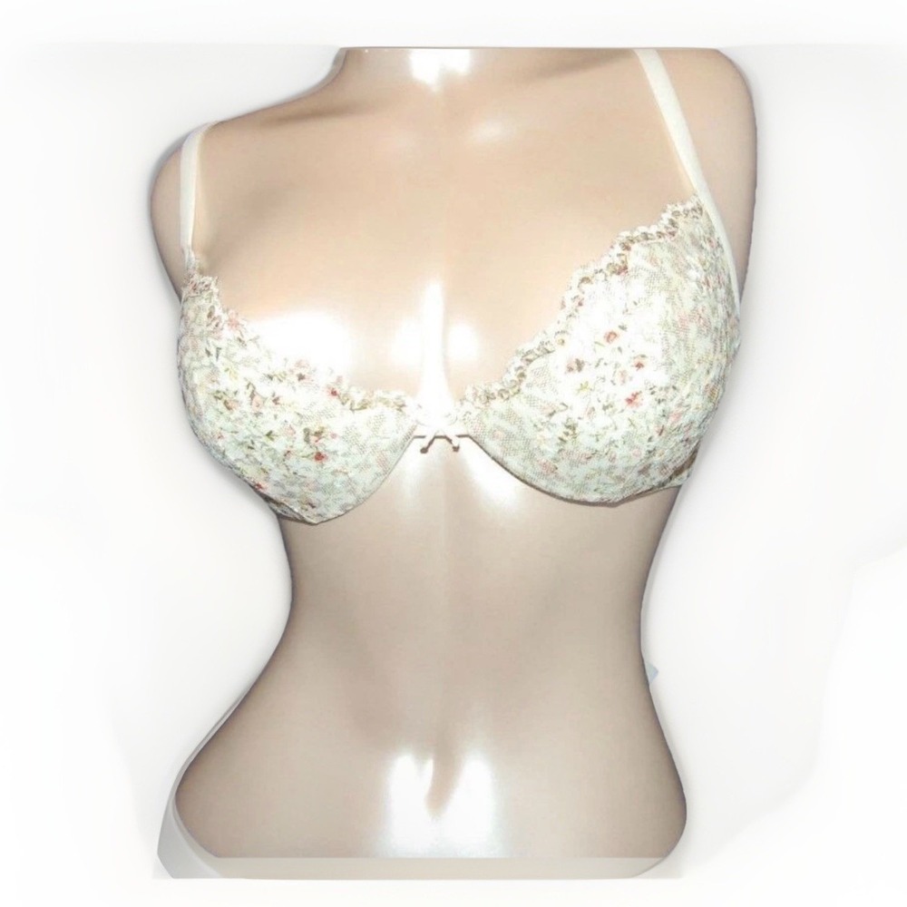 La Perla Floral Lace Bra - Cream and Pink